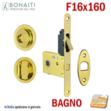 Carica l'immagine nel visualizzatore di Gallery, Kit con serratura G500T con tirante integrato TON BONAITI X scrigno porta scorrevole bagno quadro 8x8
