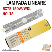 Load image into Gallery viewer, lampada lineare rx7s 150W / WDL osram HCI-TS Powerball per negozi ioduri metallici warm white luce calda lampade lampadina negozio
