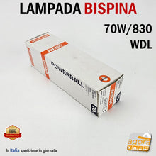 Load image into Gallery viewer, Lampada 70w/830 WDL G12 OSRAM HCI-T per faro da negozio e locale attacco Bispina warm light luce
