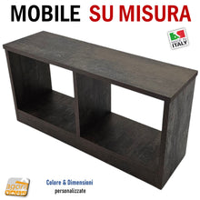 Carica l&#39;immagine nel visualizzatore di Gallery, mobiletto su misura armadietto a giorno porta riviste mobile ufficio showroom parrucchiere albergo hotel ingresso casa depliant misure personalizzate
