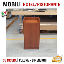 Carica l&#39;immagine nel visualizzatore di Gallery, mobili su misura per ristorante ristorazione hotel alberghi ristoranti sala buffet bar albergo per riporre stovliglie piatti bicchieri con anta senza maniglia design moderno retrò color legno bianco nero grigio alta qualità professionale
