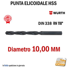 Carica l'immagine nel visualizzatore di Gallery, Punta elicoidale Wurth a forare per metallo HSS DIN338 MM 1,0-13,0

