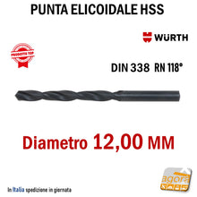 Carica l'immagine nel visualizzatore di Gallery, Punta elicoidale Wurth a forare per metallo HSS DIN338 MM 1,0-13,0

