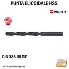 Carica l'immagine nel visualizzatore di Gallery, Punta elicoidale Wurth a forare per metallo HSS DIN338 MM 1,0-13,0
