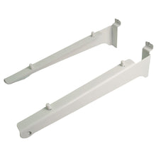 Carica l&#39;immagine nel visualizzatore di Gallery, SLAT WALL REGGIPIANO ATTACCO DOGATO 300MM OPACO DA AVVITARE COPPIA REGGIRIPIANI MENSOLA LEGNO ARREDO NEGOZIO COLORE BIANCO SLATWALL
