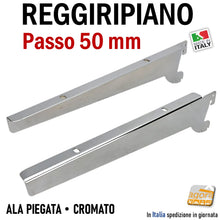 Carica l&#39;immagine nel visualizzatore di Gallery, REGGIRIPIANO MENSOLA ATTACCO CAVETTATO P50 CROMATO 29CM ATTREZZATURA PARETE NEGOZIO
