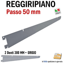 Carica l&#39;immagine nel visualizzatore di Gallery, reggiripiano reggimensola staffa supporto per ripiani ripiano negozio negozi attacco cavettato cava passo 50m 5cm 40cm 38 cm in metallo colore grigio attrezzatura negozi
