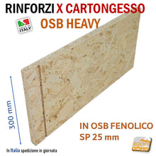 Load image into Gallery viewer, pannello rinforzo parete cartongesso rinforzi pareti sanitari sospesi pensili cucine pensile sanitario lavandino wc in pareti ctg in legno OSB resistente all'umidità

