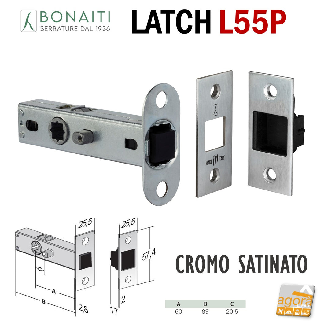 SERRATURA PER PORTA BONAITI LATCH L55P 12 Privacy e antipanico BORDO PIANO QUADRO magnetica