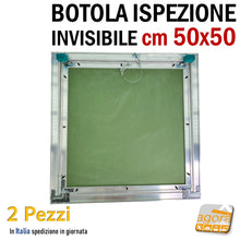 Carica l&#39;immagine nel visualizzatore di Gallery, SPORTELLO BOTOLA D&#39;ISPEZIONE A FILO PUSH CARTONGESSO 50X50cm AKIFIX TOP LUX 2PZ
