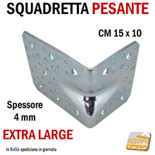 Carica l&#39;immagine nel visualizzatore di Gallery, Squadretta di Assemblaggio mm 150x100x120 sp 4,0 Acciaio Zincato Forata Angolare Extra Pesante
