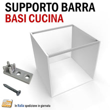 Carica l&#39;immagine nel visualizzatore di Gallery, SUPPORTO CONNETTORE BARRA BASE CUCINA ALLUMINIO 18X18mm X VITI EURO BOX basi cucine bussolotti bussolotto albeam emuca in plastica da avvitare per traverso collegamento alluminio
