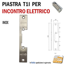 Carica l&#39;immagine nel visualizzatore di Gallery, INCONTRO PIASTRINA PER RISCONTRO ELETTRICO PORTA ELETTRIFICATA ESTERNO FRONTALE QUADRO 130X25MM SPESSORE 3MM cdvi t1i simmetrico centrato 25x130mm rettangolare acciaio inossidabile inox
