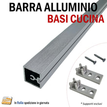 Carica l&#39;immagine nel visualizzatore di Gallery, BARRA ALBEAM CONNESSIONE PER BASI BOX CUCINA TRAVERSO COLLEGAMENTO 18X18 ALLUMINIO base bussolotto bussolotti accessori costruzione falegmaneria cucine arredamento mobili mobile furniture
