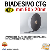 Load image into Gallery viewer, Nastro Biadesivo per cartongesso 50mm x 20 metri rotolo 5cm 20mt professionale ctg biadesivizzato

