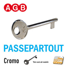 Load image into Gallery viewer, chiave porta interna patent normale AGB Passepartout cromo passpartu passepartu originale nuova
