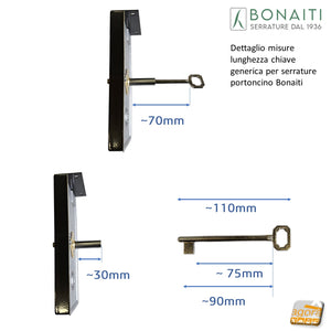 misure chiavi serrature portoncino bonaiti lunghezza chiave per spessore anta porta portone
