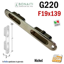 Carica l'immagine nel visualizzatore di Gallery, Contropiastra Gaccia G220 Bonaiti 139x19 per Serrature 2001 Meccaniche 240 241
