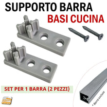 Carica l&#39;immagine nel visualizzatore di Gallery, SUPPORTO CONNETTORE BARRA BASE CUCINA ALLUMINIO 18X18mm X VITI EURO BOX basi cucine bussolotti bussolotto albeam emuca in plastica da avvitare per traverso collegamento alluminio fissaggio basi
