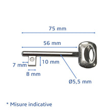 Carica l&#39;immagine nel visualizzatore di Gallery, chiave per porta interna bonaiti chiavi bonaiti spa patent diametro 5,5mm door&#39;s key
