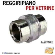 Carica l'immagine nel visualizzatore di Gallery, reggiripiani per vetrine reggivetri da avvitare anello gommino trasparente D12 D15x18mm ripiano 
