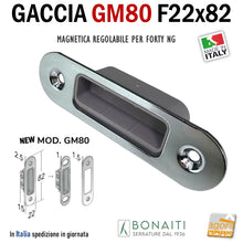 Carica l'immagine nel visualizzatore di Gallery, GM80 Bonaiti 4GM800040C5 4GM80040C5 contropiastra per serratura Forty NG Smart magnetica 22x82mm cromo lucido pozzetto
