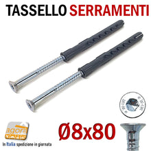 Carica l'immagine nel visualizzatore di Gallery, Tassello WURTH in plastica per serramenti SHARK UR con vite a testa piana svasata in acciaio zincato 8 X 80 LUNGHEZZA 8CM
