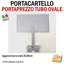 Load image into Gallery viewer, SIGN HOLDER - PRICE HOLDER OVAL BAR ATTACHMENT - INFORMATION BOARD - METAL
