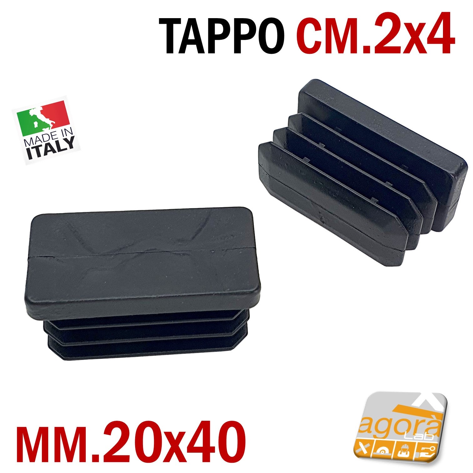 20 Tappi Per Tubi Rettangolari 120x40 Mm Nero - Chiusura A Lamelle, Antiumidità - Foto 10