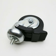 Load image into Gallery viewer, 4pcs WHEELS WHEEL D80mm WITH THREADED PIN M10x15 C/BRAKE S/CHROME REVOLVING BRAKE.

