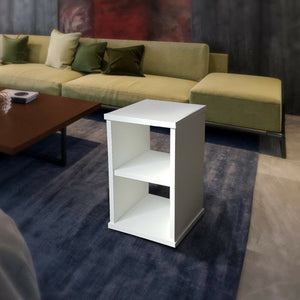 Bedside table Coffee table CUBE bench Servetto Shelf Table with open compartment, optional wheels.