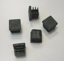 Load image into Gallery viewer, 100pcs SQUARE CAPS 25x25 BLACK HEAD COVER PLASTIC TOE 2,5x2,5 cm FINNED
