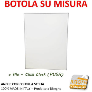 SPORTELLO BOTOLA SU MISURA INCASSO CARTONGESSO A FILO INVISIBILE PUSH CM 40X50H CLICK CLACK