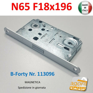 SERRATURA PORTA PATENT MAGNETICA B-FORTY BONAITI N65 FRONTALE 18X196MM E50 I90