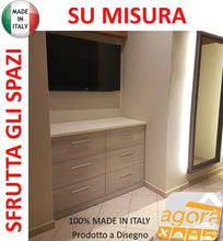 Load image into Gallery viewer, CASSETTIERA SU MISURA A PROGETTO MISURE A SCELTA COLORE A SCELTA MADE IN ITALY 6 cassetti rovere
