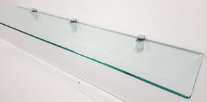 GLASS SHELF CRYSTAL SHELF CM.24X116 THICKNESS 8MM WITH SUPPORTS FOR BOOKCASE WALL