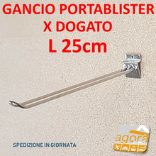 Load image into Gallery viewer, 5pz GANCI GANCIO PORTA BLISTER 25 CM CROMATI X PANNELLO DOGATO ARREDAMENTO NEGOZI

