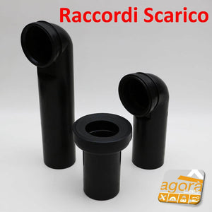RACCORDI SCARICO CURVA VASI SOSPESI D90XL27,5/40 MANICOTTO PROLUNGA D90XL18 NERO.