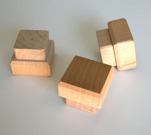 SQUARE FURNITURE CAP REAL BEECH WOOD 45x45mm X SQUARE TUBE 40X40MM