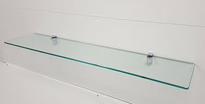 GLASS SHELF CRYSTAL SHELF CM.24X116 THICKNESS 8MM WITH SUPPORTS FOR BOOKCASE WALL