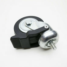 Load image into Gallery viewer, 4pcs WHEELS WHEEL D80mm WITH THREADED PIN M10x15 C/BRAKE S/CHROME REVOLVING BRAKE.
