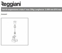Load image into Gallery viewer, 2 mt LAMP SUSPENSION KIT FOR REGGIANI ELECTRIFIED TRACK WHITE CHROME STEEL ROPE
