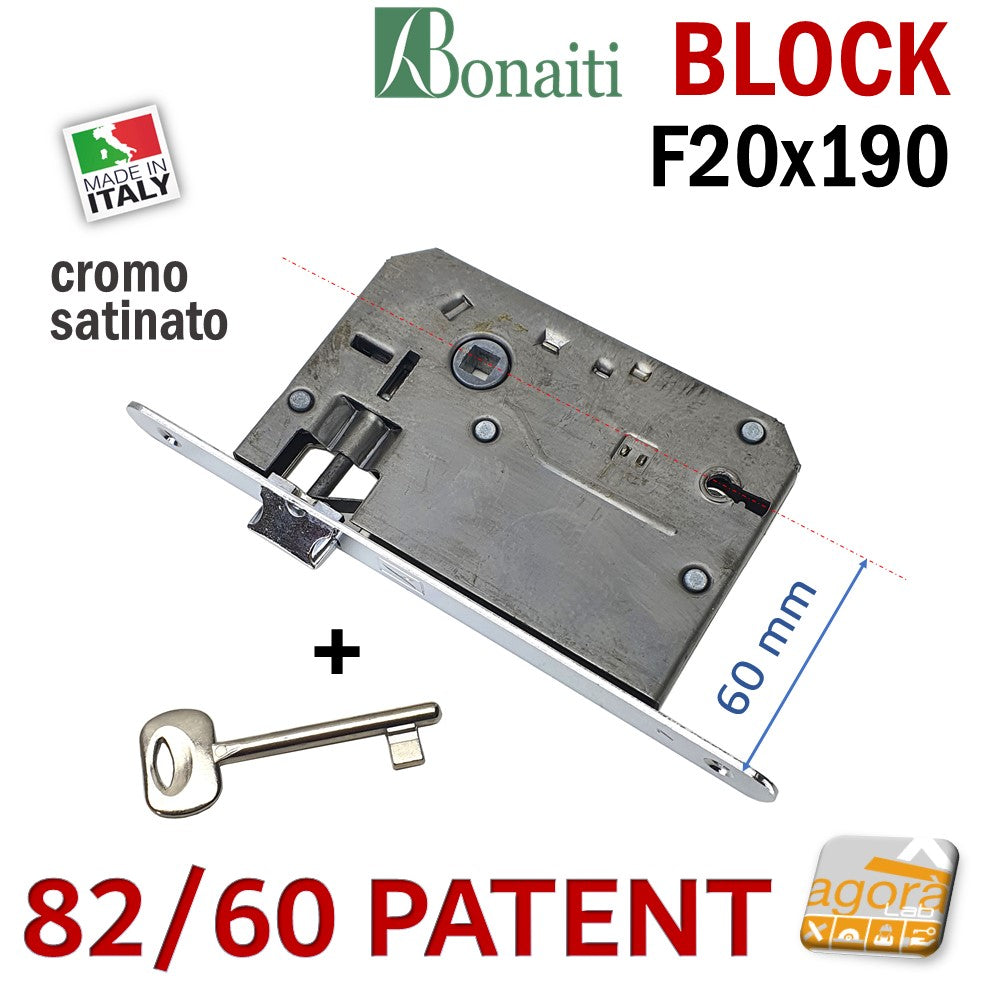 Serratura Magnetica B-Smart D61 Bonaiti Per Porta Bagno/WC, Interasse 90 Mm, Frontale 190x18 Mm - Foto 12