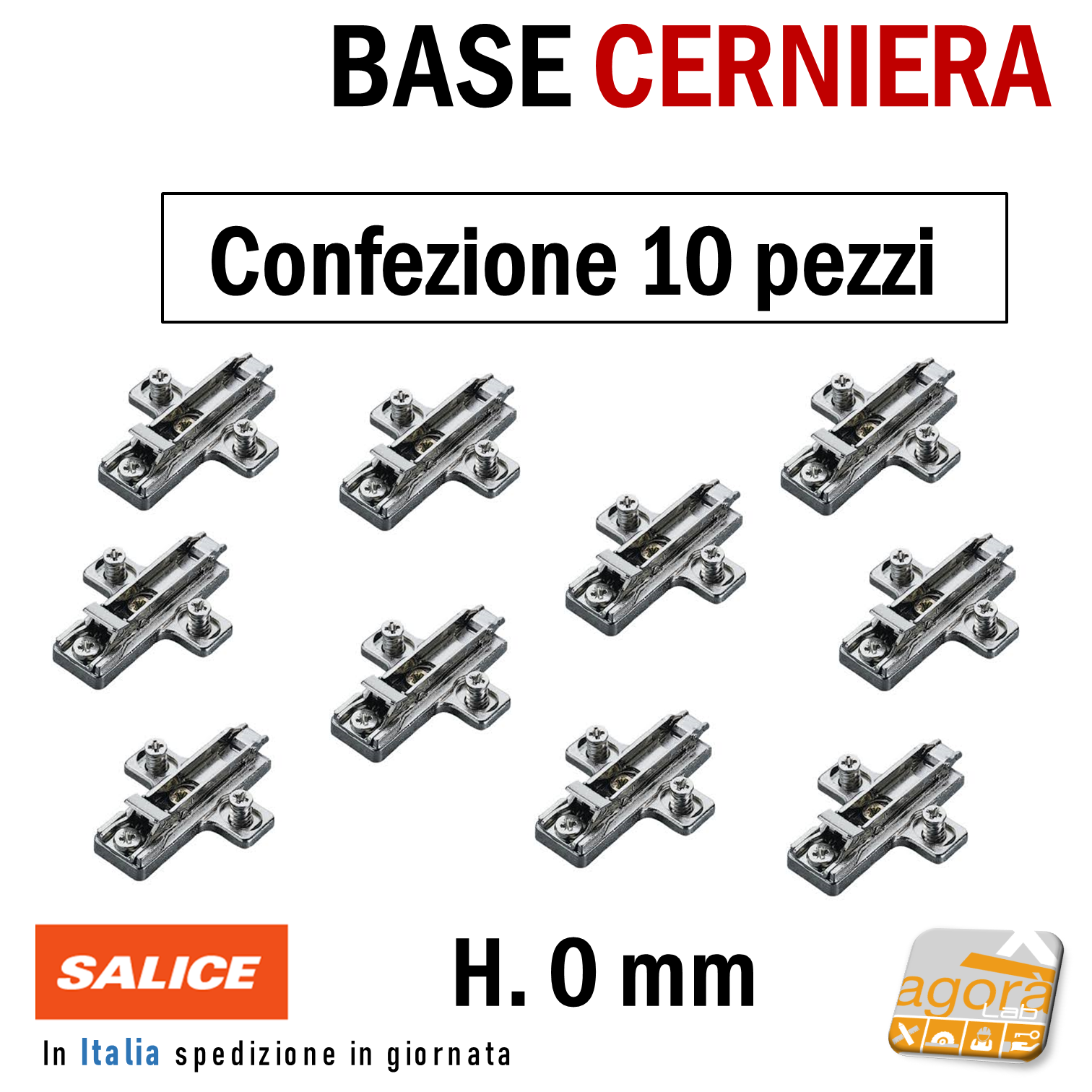 Base A Innesto Rapido Salice Per Cerniere - Regolabile Con Eccentrici - Compatibile Con Serie 100,200,400 - Foto 10
