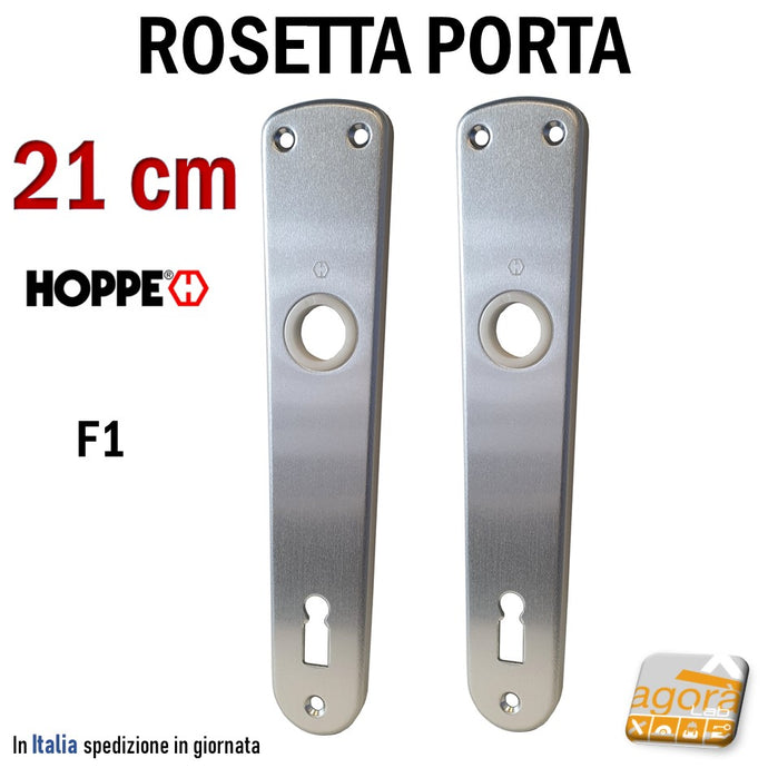 ROSETTA PORTA BOCCHETTA HOPPE ARGENTO F1 PER CHIAVE PATENT INTERA L21cm
