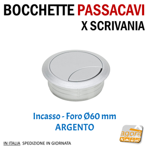 BOCCHETTA PASSACAVI X SCRIVANIA D 60 MM BIANCA X MOBILI b.co bianco