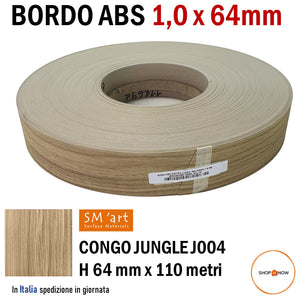 BORDO ABS SM'ART CONGO JUNGLE J004 1,0 X 64MM ROTOLO 110MT PER BORDATRICE spessore 10/10