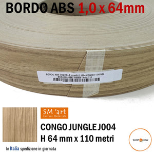 BORDO ABS SM'ART CONGO JUNGLE J004 1,0 X 64MM ROTOLO 110MT PER BORDATRICE pronta consegna