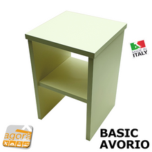 Load image into Gallery viewer, Comodino Tavolino Panchetta Servetto Pianetto con vano a giorno BASIC table Avorio Magnolia Legno supporto stand desk
