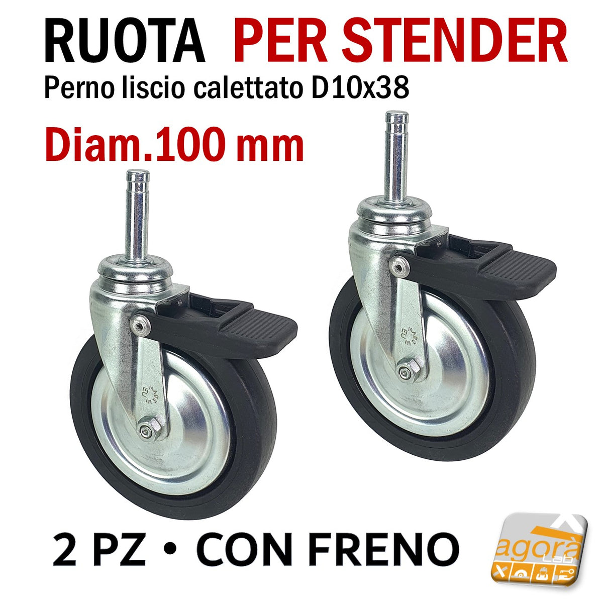 Rulli Con E Senza Freno 180kg Set Di 4 Rulli Sterzanti Blue Wheel - Foto 7